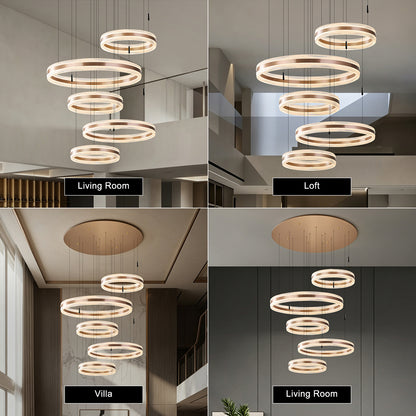 Modern Villa Duplex Loft Living Room Chandelier