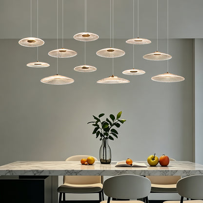 Modern Luxury Glass Chandelier Bar Kitchen Island Table Ripple Water Glass Pendant Lamp Art High Ceiling Hanging Lights