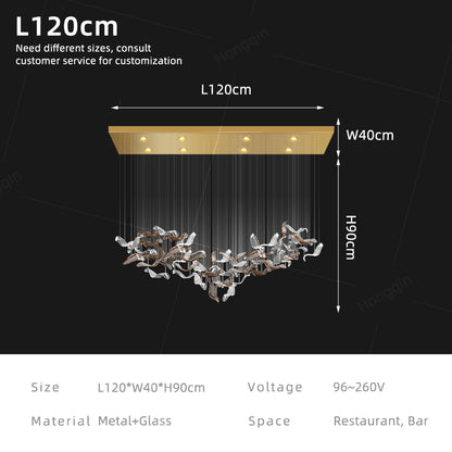 Light luxury art glass branch chandelier | Non standard customized engineering chandelier for hotel lobby/villa empty living room