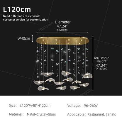 Restaurant Pendant Light Modern Luxury Dining Table bar Counter Kitchen Lotus Leaf Design Artistic Pendant Light Above