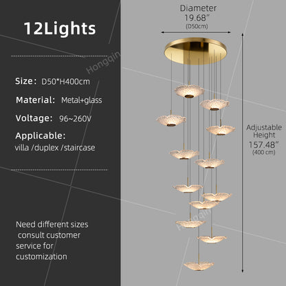 Modern luxury High Ceiling Stair Chandelier