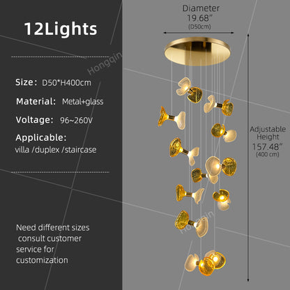 Modern Minimalist Loft Villa Duplex Stair Pendant Light