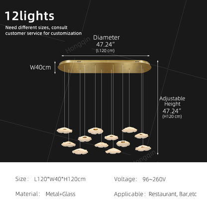 Modern Luxury Glass Chandelier Art Dining Room Island Bar Pendant Lamp Kitchen High Ceiling Hanging Lights