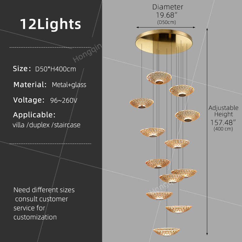 Modern LED Stair Designer Glass Pendant Light