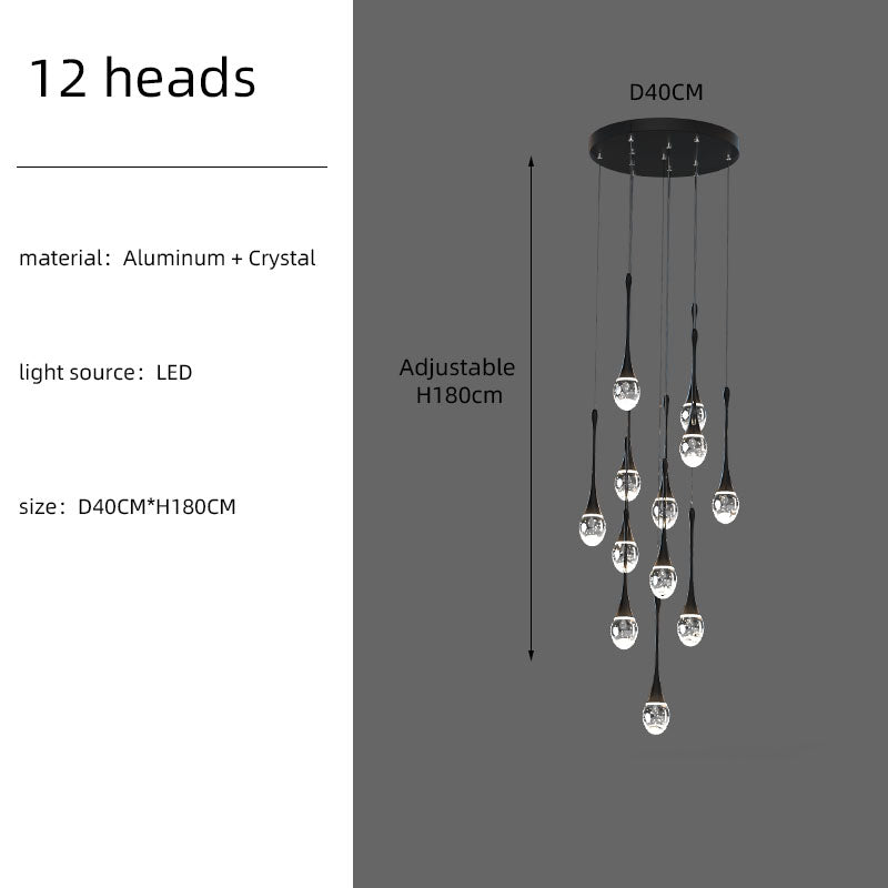 Staircase Long Villa Hote Luxury LED Chandelier