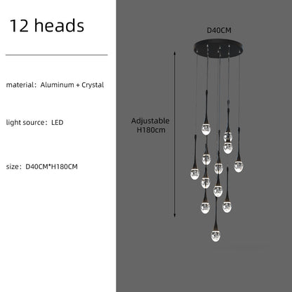 Staircase Long Villa Hote Luxury LED Chandelier