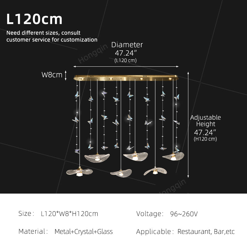 Restaurant Pendant Light Modern Villa Loft Chandelier Designer Lotus Leaf Glass Ceiling Hanging Chandelier