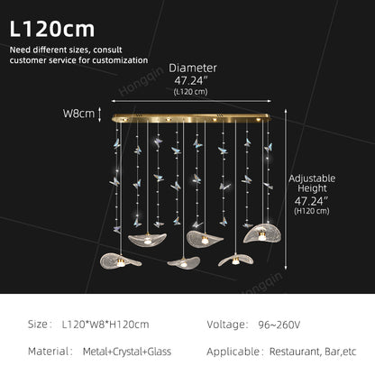 Restaurant Pendant Light Modern Luxury Dining Table bar Counter Kitchen Lotus Leaf Design Artistic Pendant Light Above