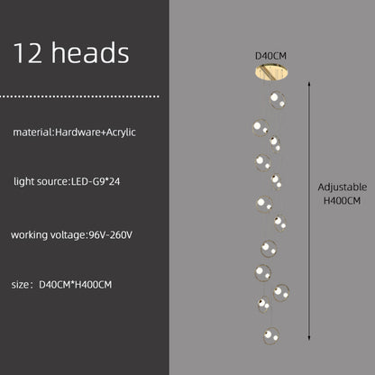 modern staircase light Luxury Villa Attic Stair Chandelier