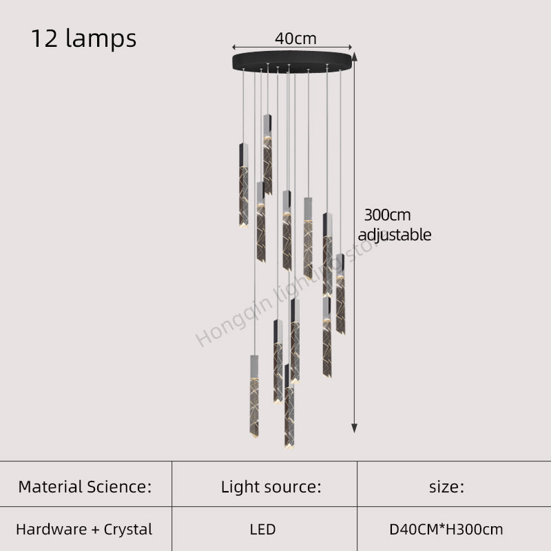 Modern Luxury Staircase LED Chandelier