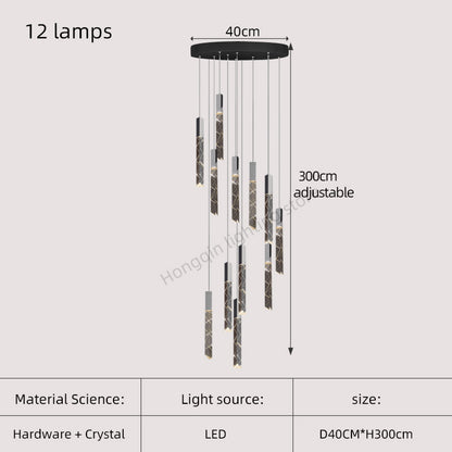 Modern Luxury Staircase LED Chandelier