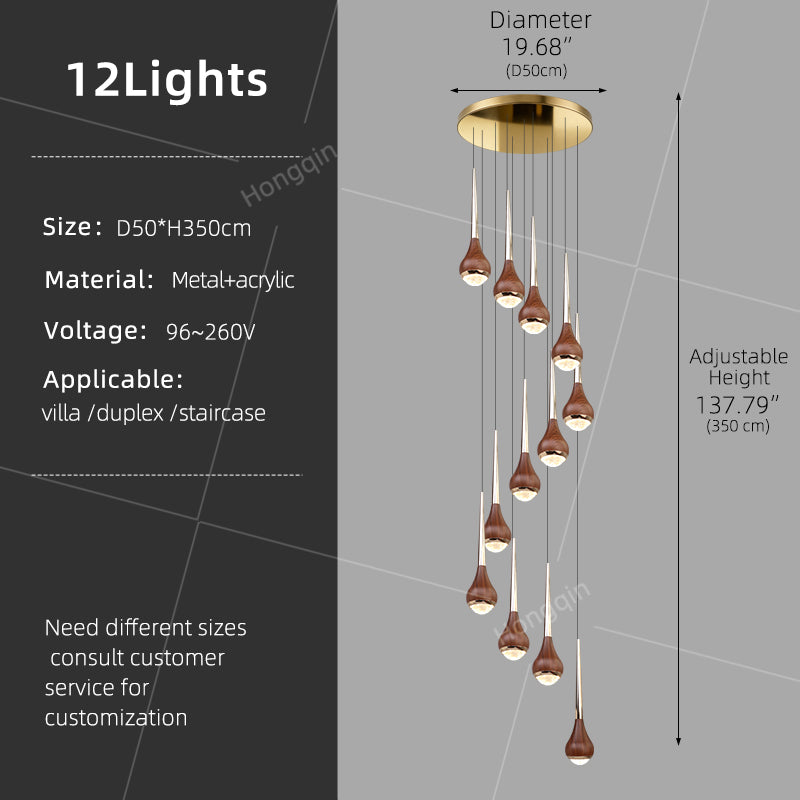 Stairs Chandelier Minimalist Modern Lighting Living Room Pendant Light Lustre High Ceiling Long Staircase Chandelier