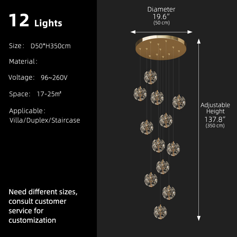 Staircase Chandelier Lustre Hanging Light