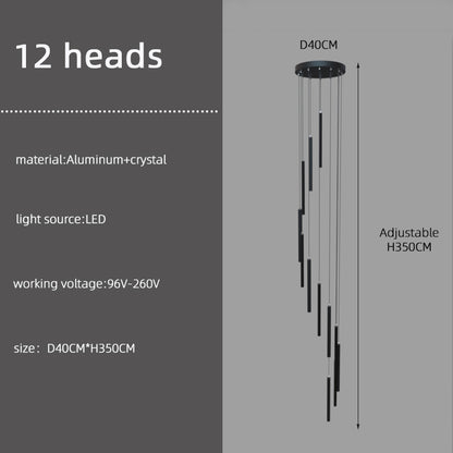 Modern LED Stair Pendant Light Villa Duplex Ceiling Hanging Lamps