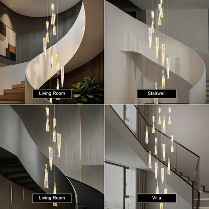 Luxury Spiral Staircase Crystal Chandelier