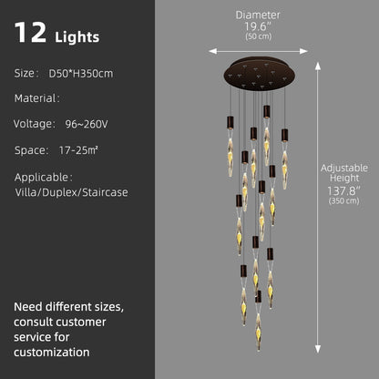 Modern Luxury Staircase LED Chandelier