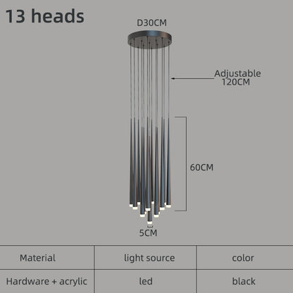 Nordic Minimalist Black Conical LED Pendant Light