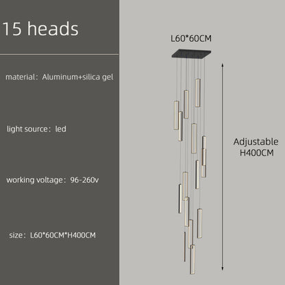 Luxury LED Staircase Attic Villa Stair Chandelier