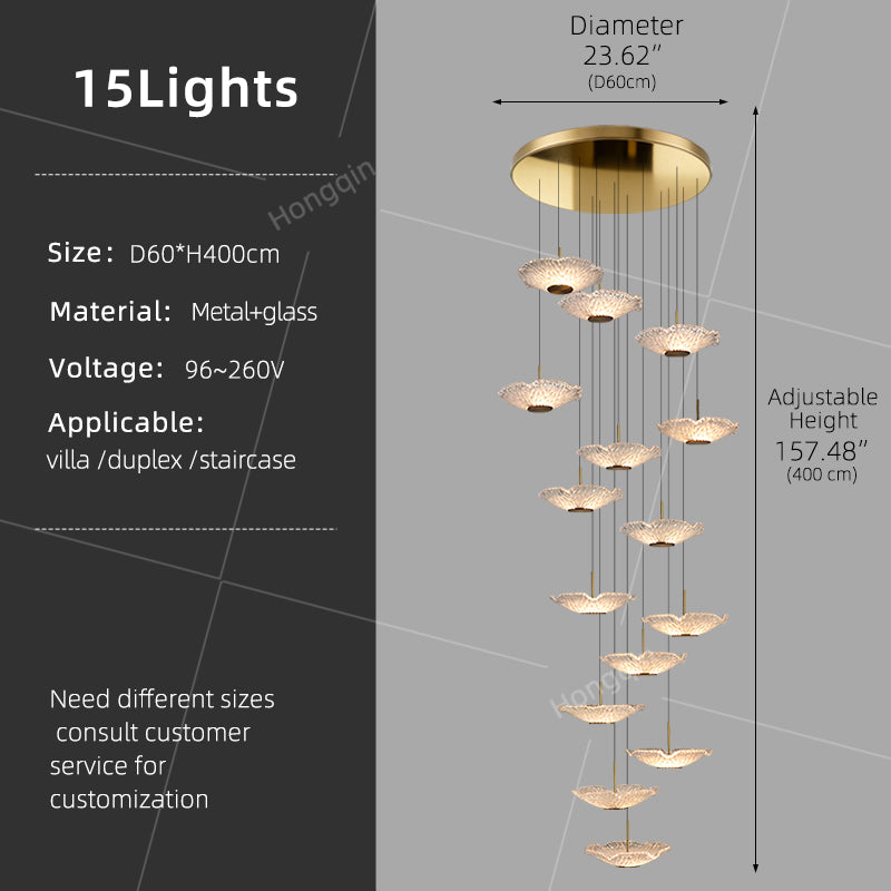 Modern luxury High Ceiling Stair Chandelier