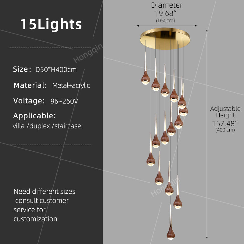 Stairs Chandelier Minimalist Modern Lighting Living Room Pendant Light Lustre High Ceiling Long Staircase Chandelier