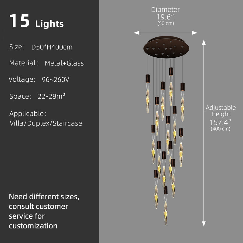 Modern Luxury Staircase LED Chandelier
