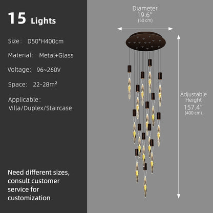Modern Luxury Staircase LED Chandelier
