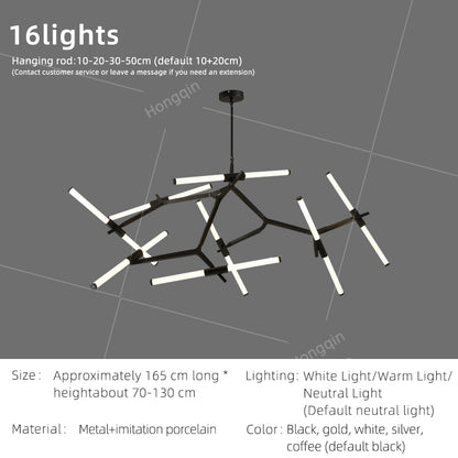Nordic LED Tree Branch Pendant Lamp Dining Room LED Chandelier Over the Table Living Room Luxury Glass Pendant Light