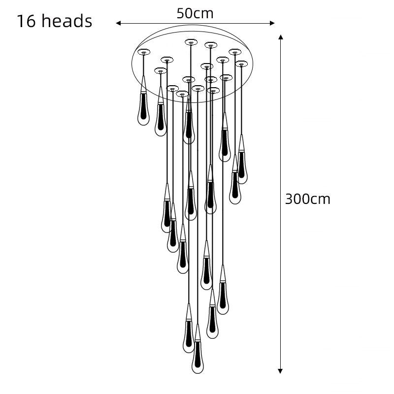 Modern Crystal Chandelier Staircase Chandelier