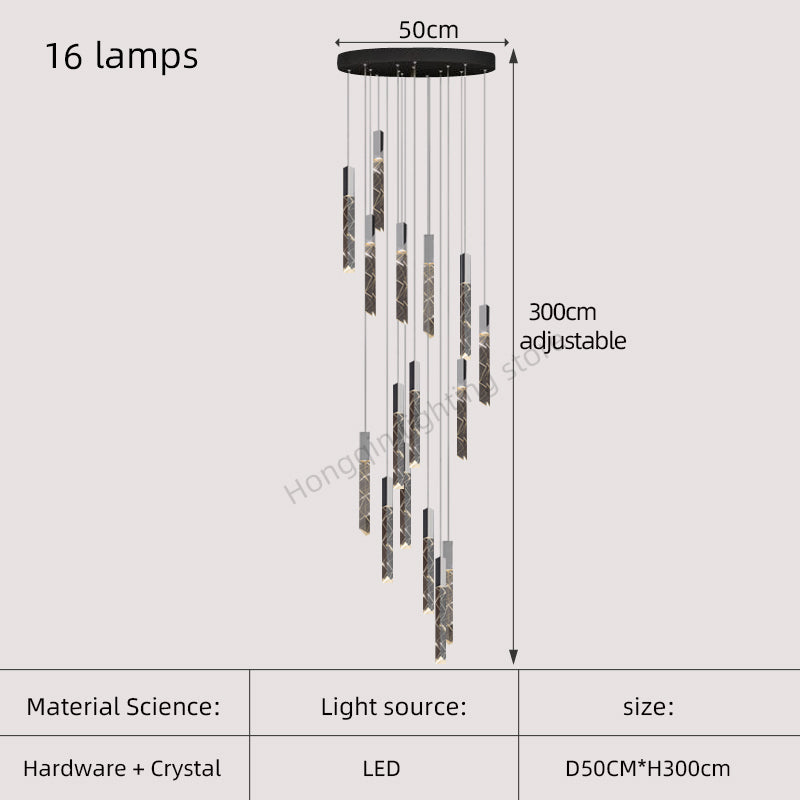 Modern Luxury Staircase LED Chandelier
