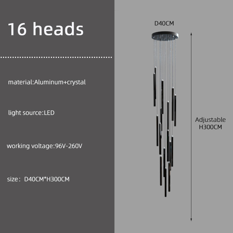 Modern LED Stair Pendant Light Villa Duplex Ceiling Hanging Lamps