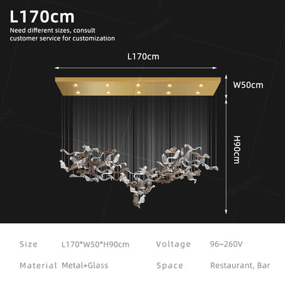 Light luxury art glass branch chandelier | Non standard customized engineering chandelier for hotel lobby/villa empty living room