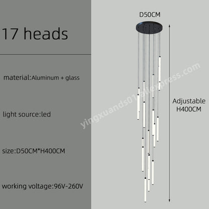 Modern Luxury Staircase LED Chandelier