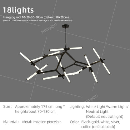 Nordic LED Tree Branch Pendant Lamp Dining Room LED Chandelier Over the Table Living Room Luxury Glass Pendant Light
