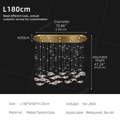 Restaurant Pendant Light Modern Luxury Dining Table bar Counter Kitchen Lotus Leaf Design Artistic Pendant Light Above