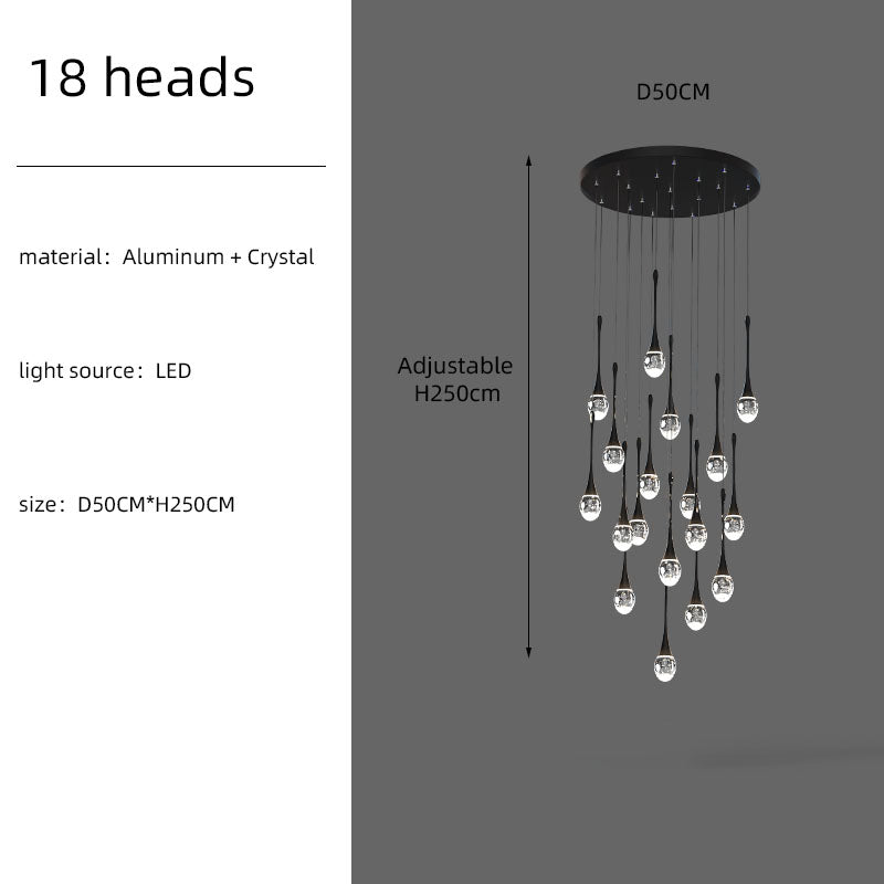Staircase Long Villa Hote Luxury LED Chandelier