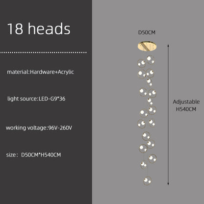 modern staircase light Luxury Villa Attic Stair Chandelier