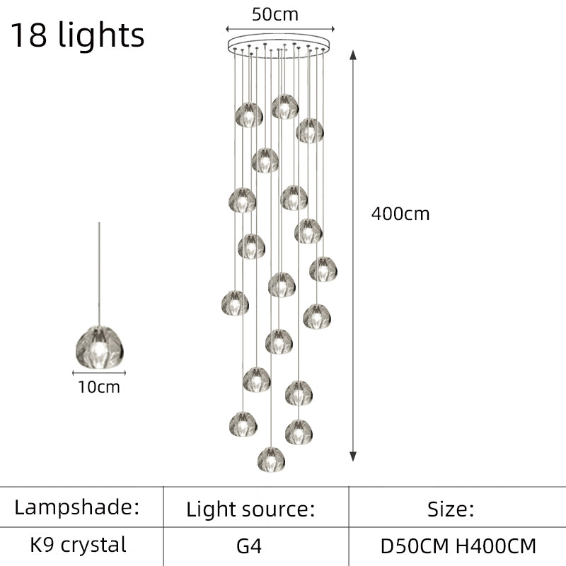 Modern Crystal Chandelier Loft Pendant Light