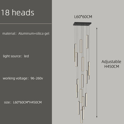 Luxury LED Staircase Attic Villa Stair Chandelier