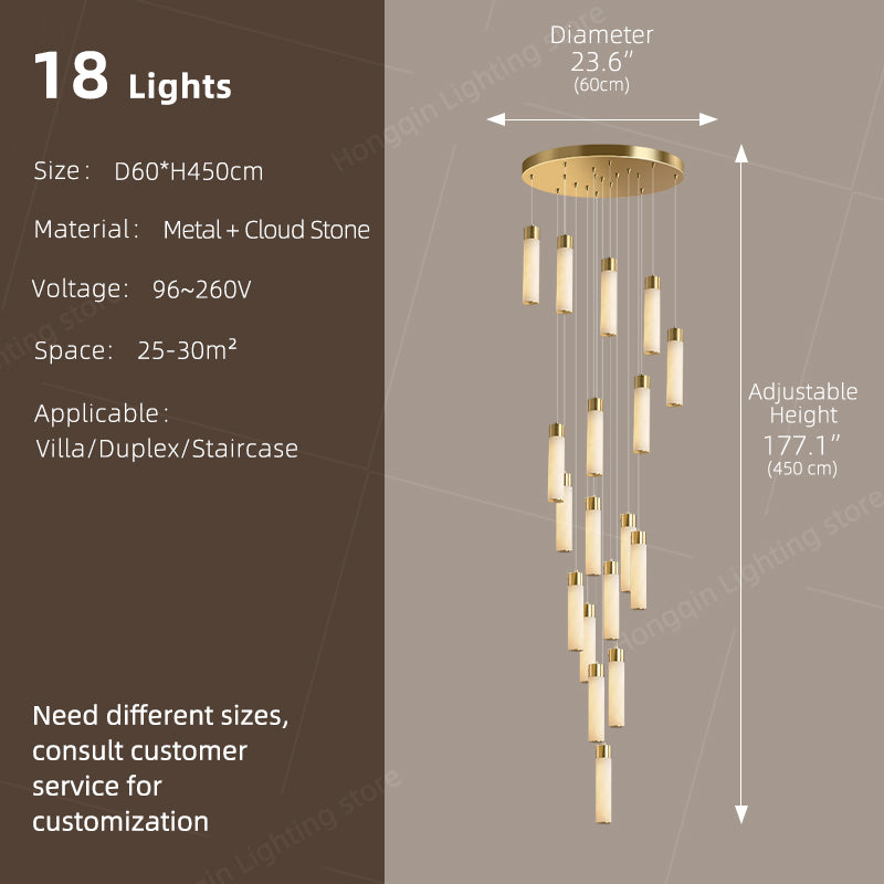 Nordic Marble Duplex Loft Long Hanging Lamp