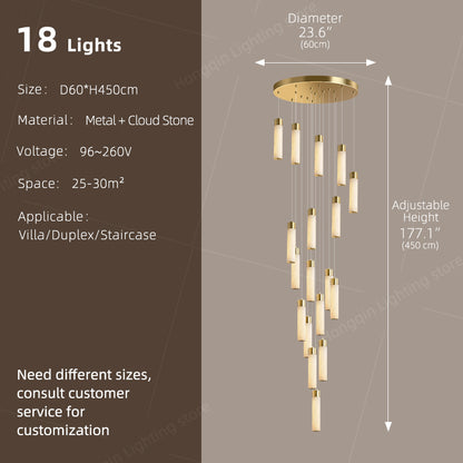 Nordic Marble Duplex Loft Long Hanging Lamp