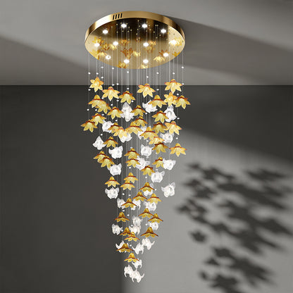 Dining Room Chandeliers Modern Villa Dining Table Island Pendant Lamp Creative Glass Flower Hanging Lamp