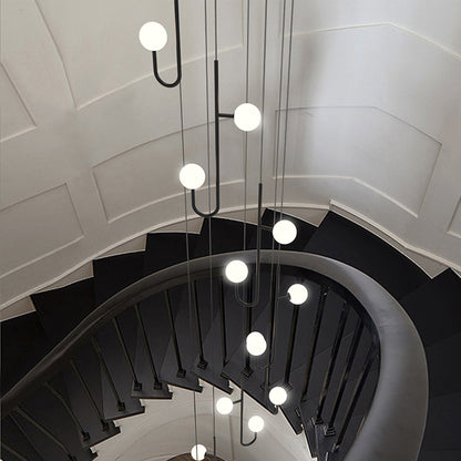 Modern Villa Staircase Long LED Pendant Lamp