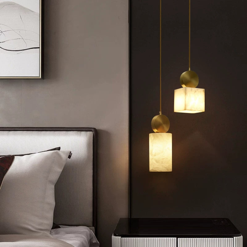 Nordic Marble Stone Bedroom Small Chandelier