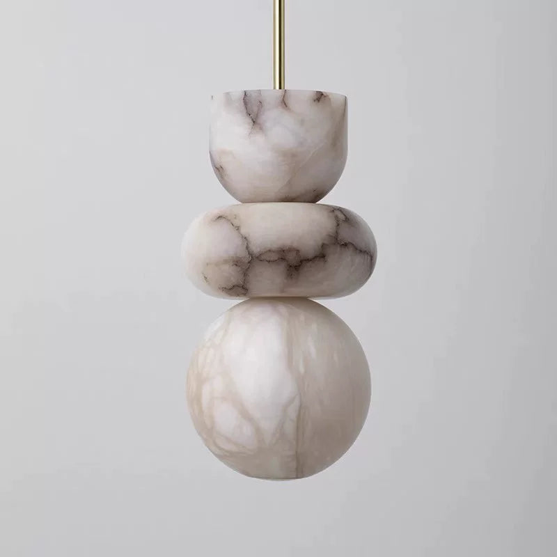 Natural Marble Art LED Hanging Lamps