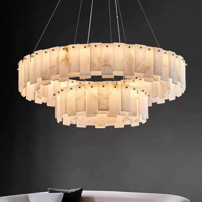 Modern Luxury Round Marble Living Room Chandelier