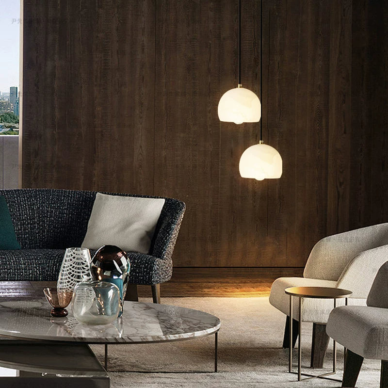Nordic Natural Marble Adjustable Bedside Chandelier