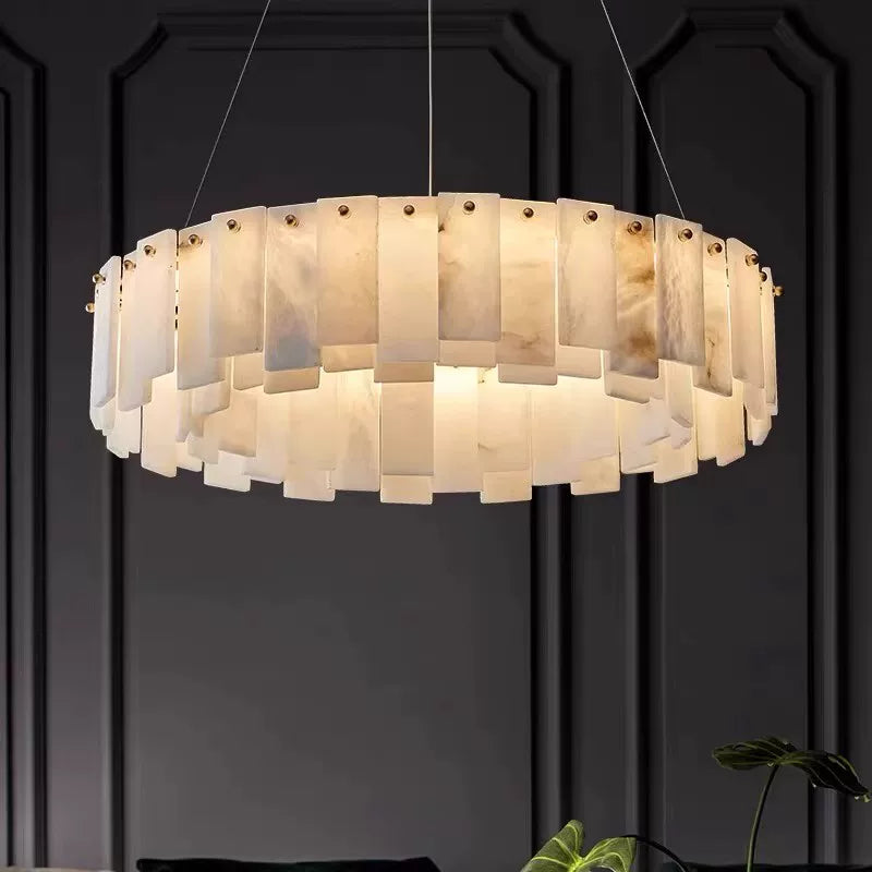 Modern Luxury Round Marble Living Room Chandelier
