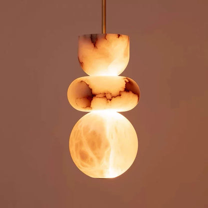 Natural Marble Art LED Hanging Lamps