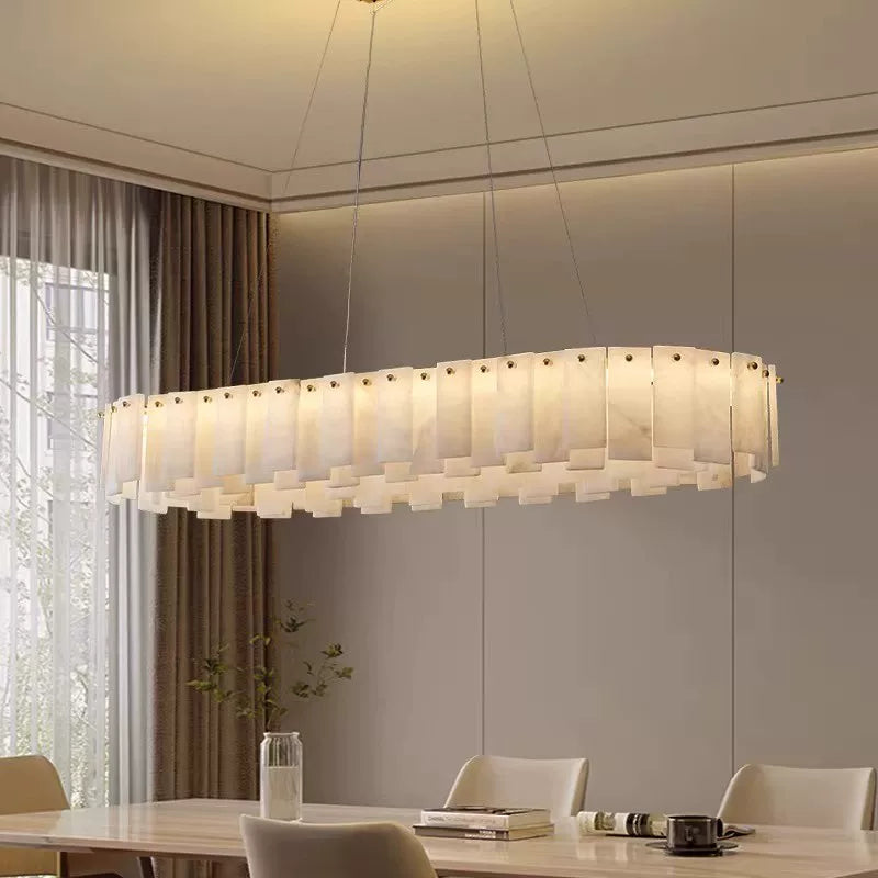 Modern Luxury Round Marble Living Room Chandelier