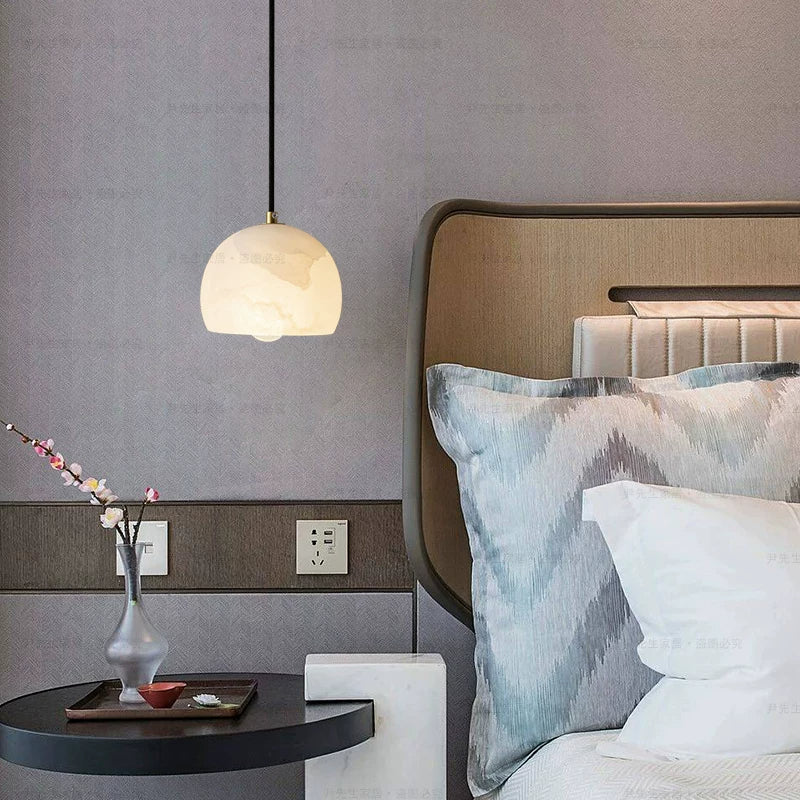 Nordic Natural Marble Adjustable Bedside Chandelier